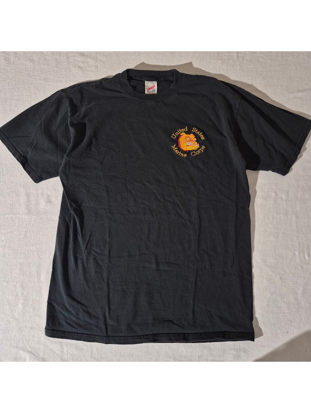 Vintage 90s USMC United States Marine Corps L Large Black Shirt Jerzees